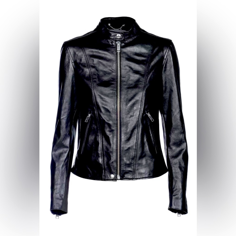 Black leather jacket xs Diesel like new!!